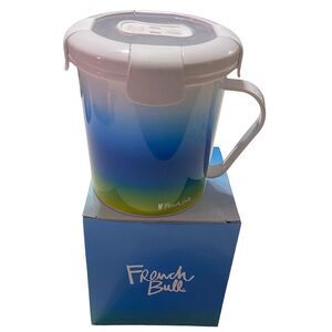 New French Bull 23 oz. Soup Mug Food Storage Blue Yellow New